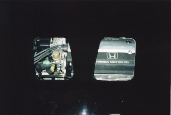 The holes cut out ready for the bonnet vents